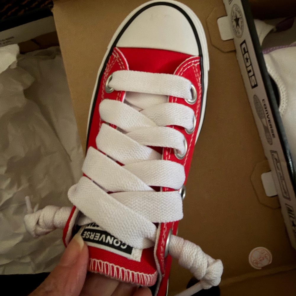 Converse Low Top Red Canvas Sneakers - Picture 2 of 4